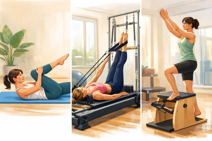 どれを選ぶ？マット、リフォーマー、チェアの特徴と違いの画像