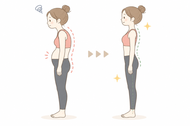 痩せているのにお腹だけぽっこり｜姿勢が原因かもしれませんの画像